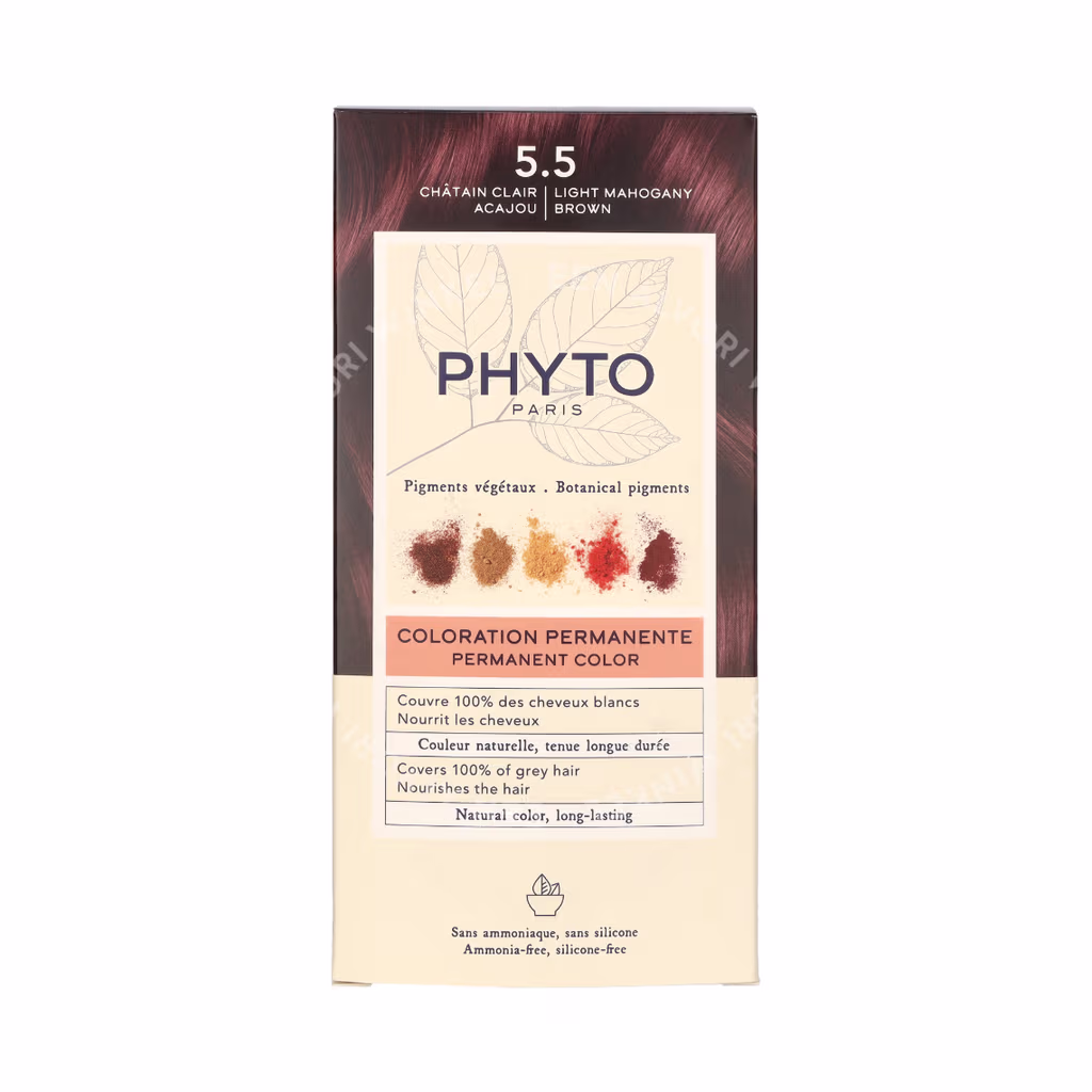 Phyto Phyto Phytocolor Permanent Color — 5.5 Light Mahogany Brown — foto 2