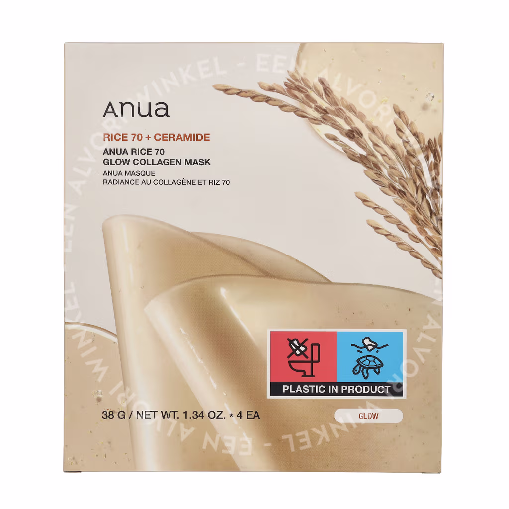 Anua Anua Rice 70 + Ceramide Glow Collagen Mask 4-Pack — foto 2
