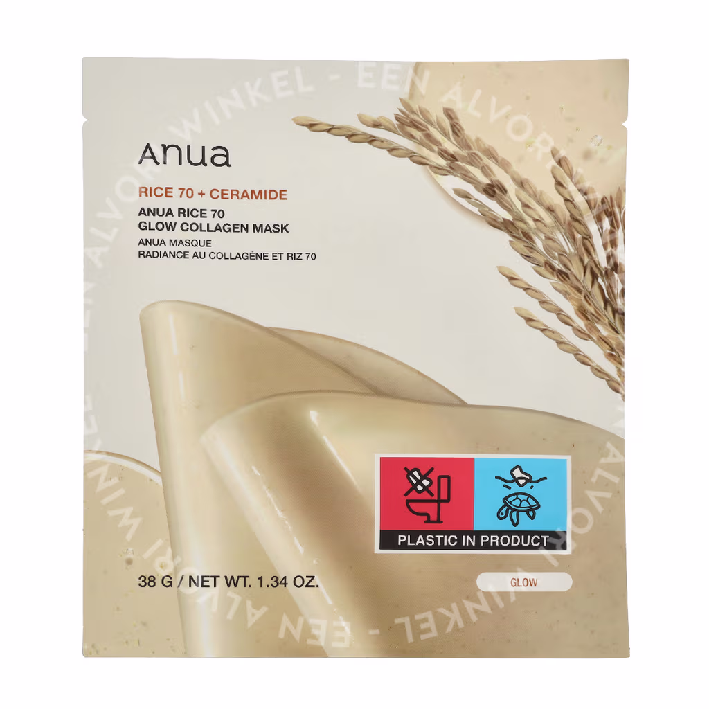 Anua Anua Rice 70 + Ceramide Glow Collagen Mask 4-Pack
