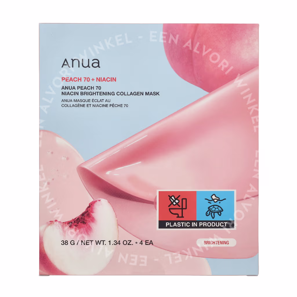 Anua Anua Peach 70 + Niacin Brightening  Collagen Mask 4-Pack — foto 2