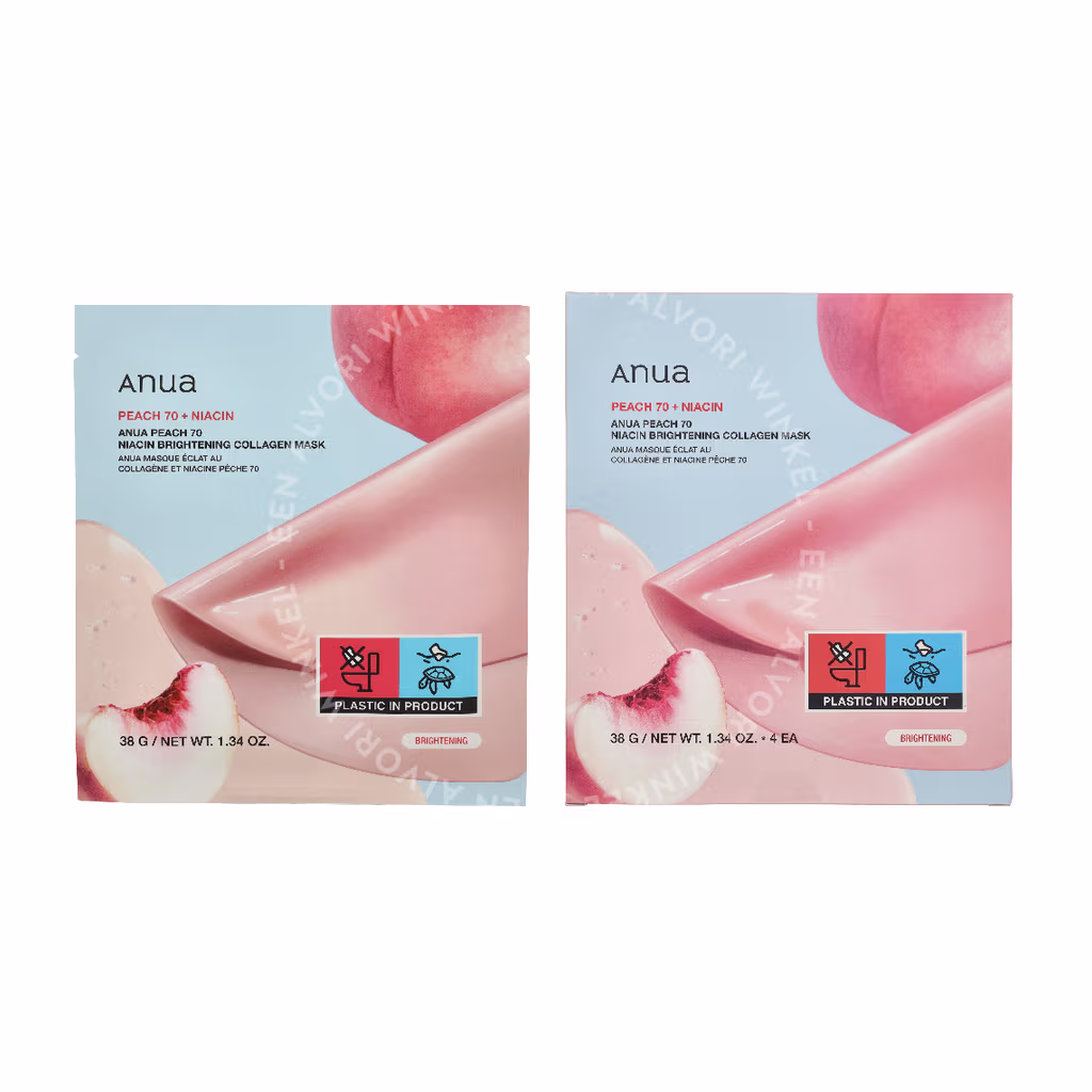 Anua Anua Peach 70 + Niacin Brightening  Collagen Mask 4-Pack — foto 3