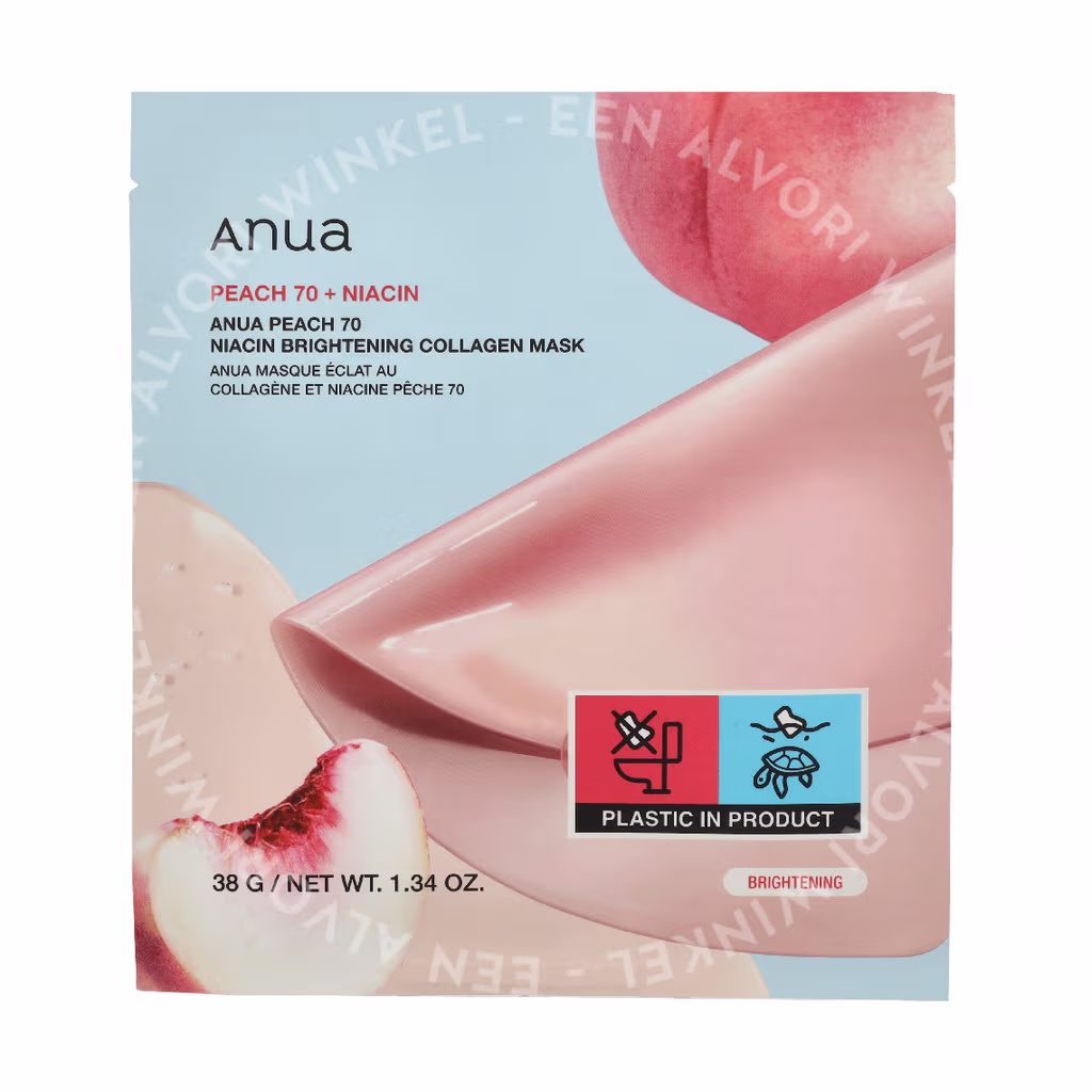 Anua Anua Peach 70 + Niacin Brightening  Collagen Mask 4-Pack
