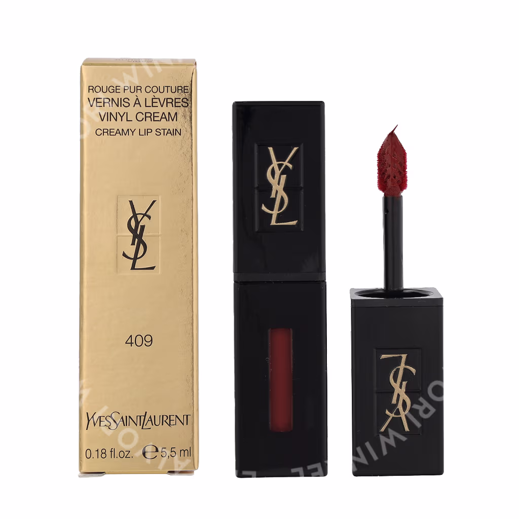 Yves Saint Laurent YSL Rouge Pur Couture Vernis A Levres Vinyl Creamy Lip Stain — #409 Burgundy Vibes — foto 3