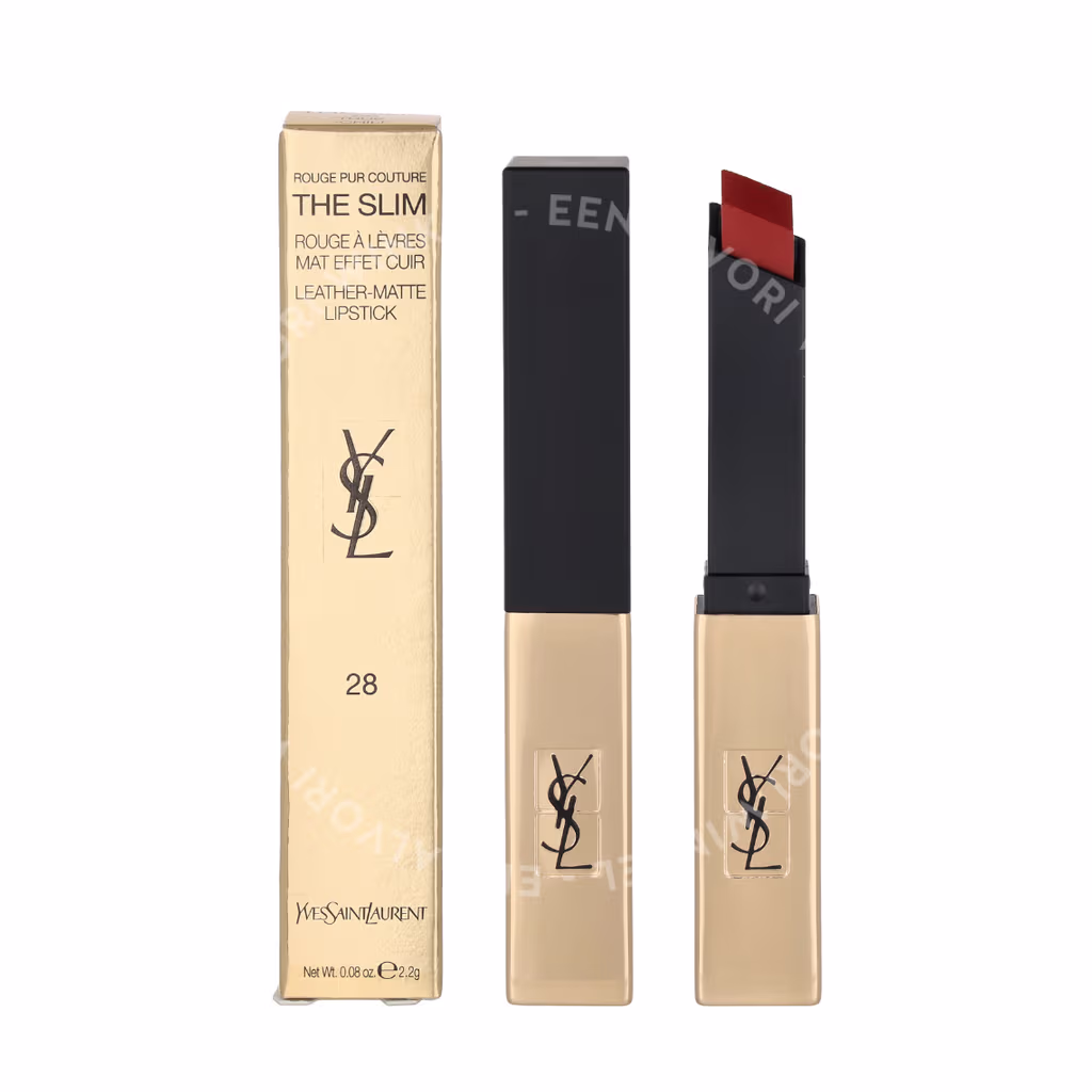 Yves Saint Laurent YSL Rouge Pur Couture The Slim Leather Matte Lipstick — #28 True Chili — foto 3