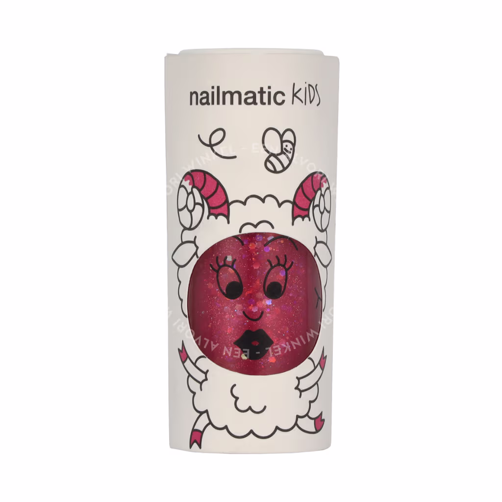 Nailmatic Nailmatic Kids Nail Polish — Clear Raspberry Glitter — foto 2