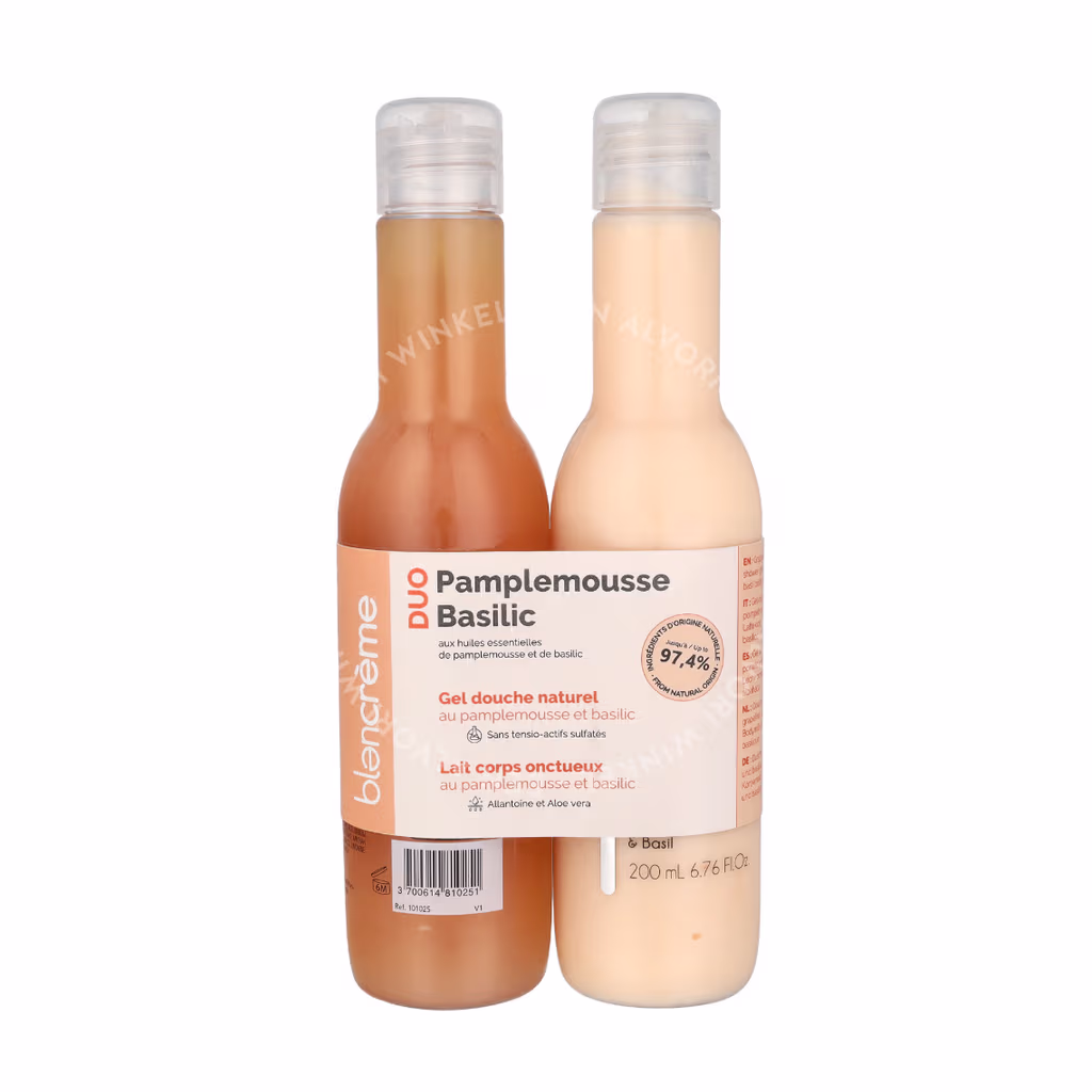 Blancreme Blancreme Shower Gel + Creamy Body Milk Duo — 2x200 ml Grapefruit & Basil