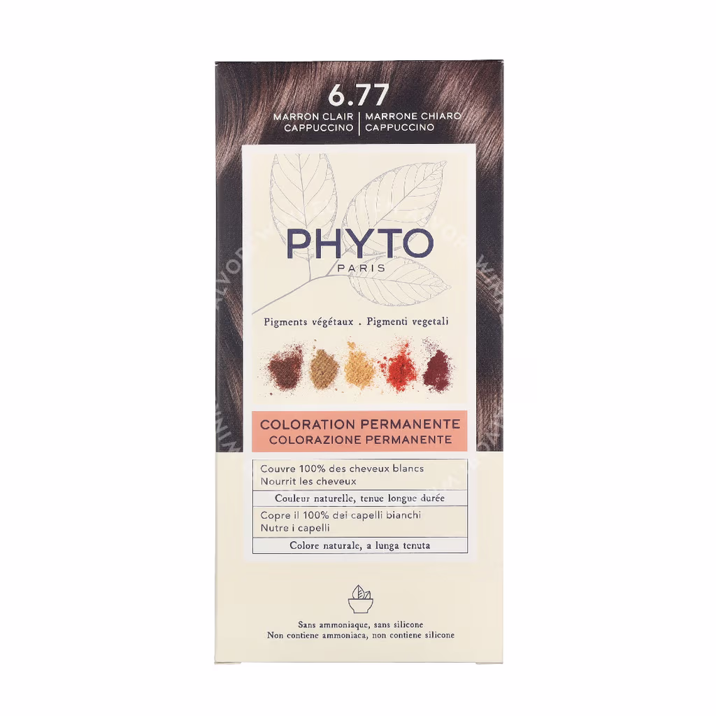 Phyto Phyto Phytocolor Permanent Color — #6.77 Light Brown Cappuccino — foto 2